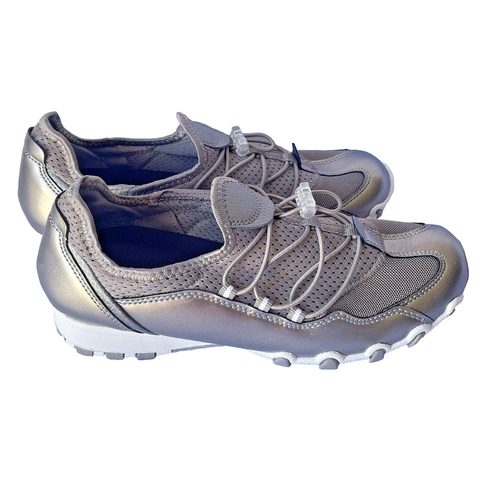 Comfortview Womens Silver Sneaker Size 7.5 Elastic Adjustable